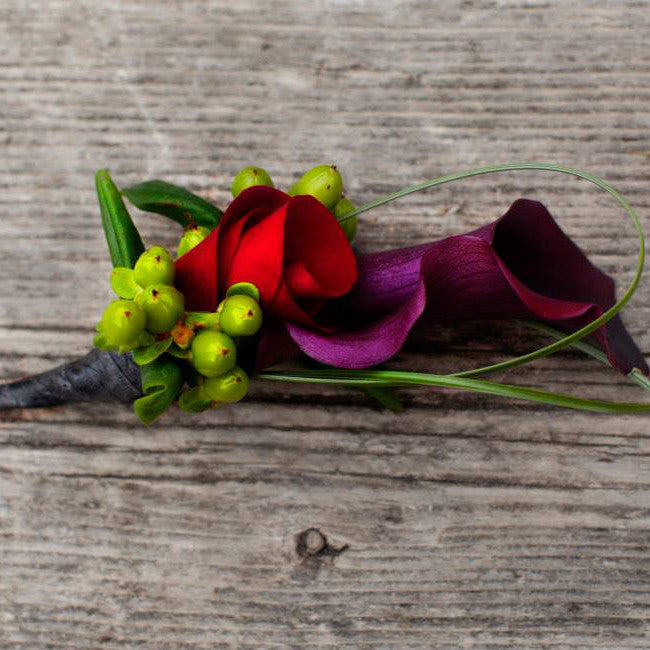 Orchid Corsage & Matching Boutonniere